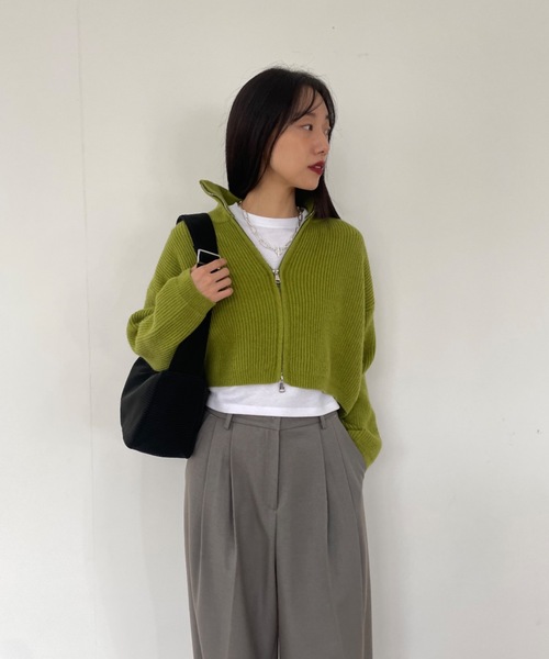 「Didot.showroom」 ニットカーディガン FREE オレンジ レディース_画像4