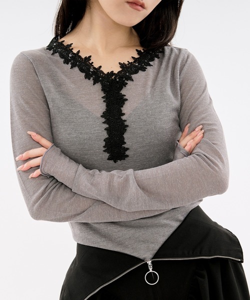 マチャット　machatt レース　ロンT drawer yori マチャット machatt レース ロンT drawer yori - メルカリ