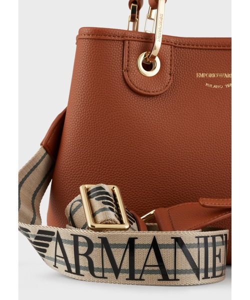 「EMPORIO ARMANI」 ハンドバッグ FREE ブラック×ゴールド レディースの画像
