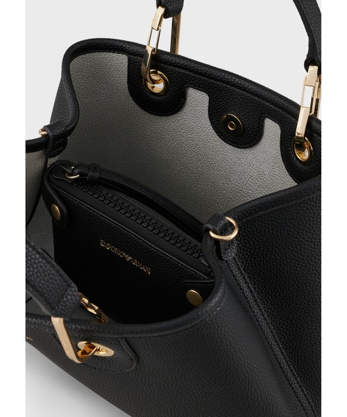 「EMPORIO ARMANI」 ハンドバッグ FREE ブラック×ゴールド レディースの画像