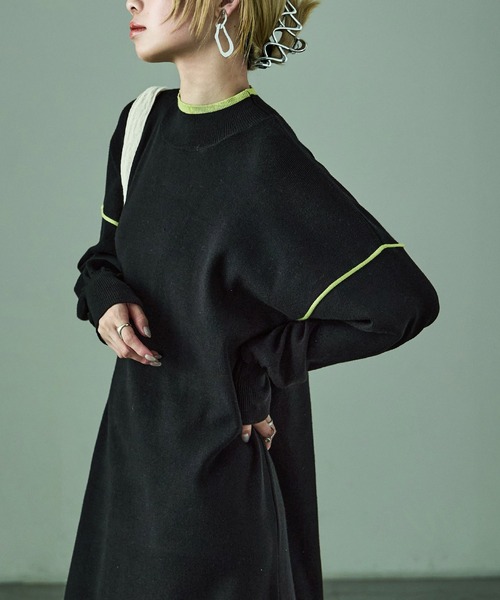 「Fashion Letter」 ニットワンピース M ライトグレー レディース_画像6