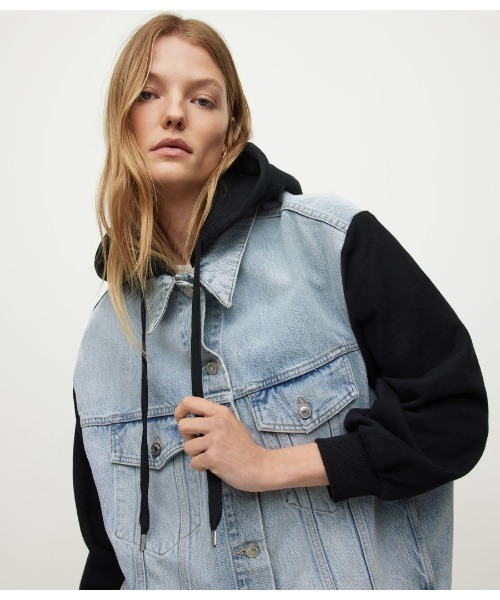 「ALLSAINTS」 デニムジャケット 10 インディゴブルー レディースの画像