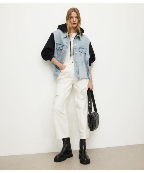 「ALLSAINTS」 デニムジャケット 10 インディゴブルー レディースの画像