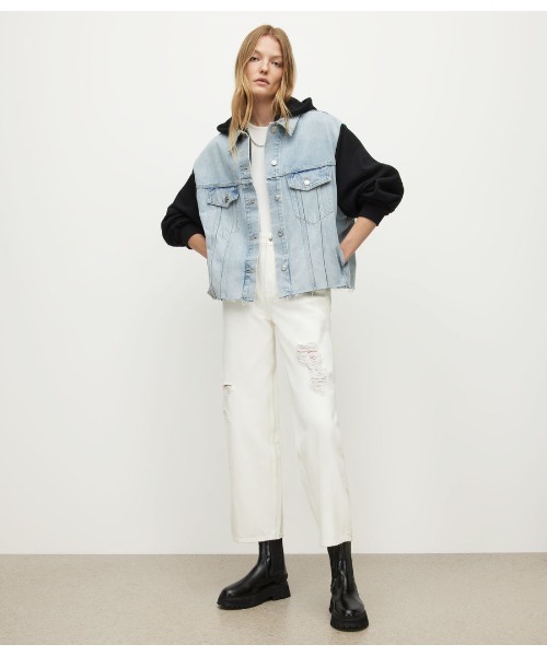 「ALLSAINTS」 デニムジャケット 10 インディゴブルー レディースの画像