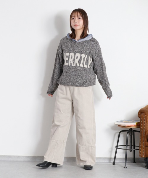 cepo（セポ） パーカー 配色ヘンリーネックパーカープルオーバー