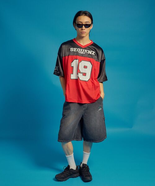 「SEQUENZ」 デニムハーフパンツ MEDIUM ブラック メンズ_画像4