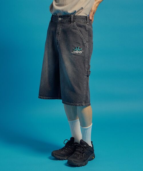「SEQUENZ」 デニムハーフパンツ MEDIUM ブラック メンズ_画像5