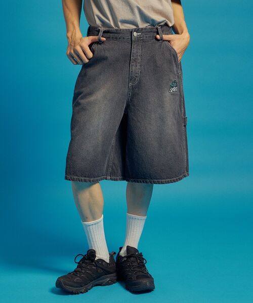 「SEQUENZ」 デニムハーフパンツ MEDIUM ブラック メンズ_画像7