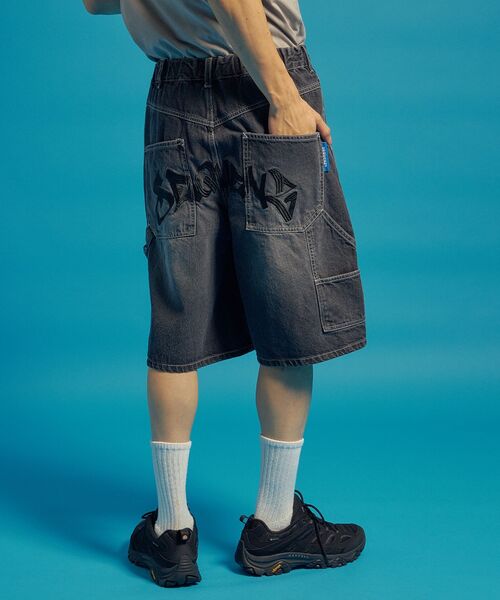 「SEQUENZ」 デニムハーフパンツ MEDIUM ブラック メンズ_画像8