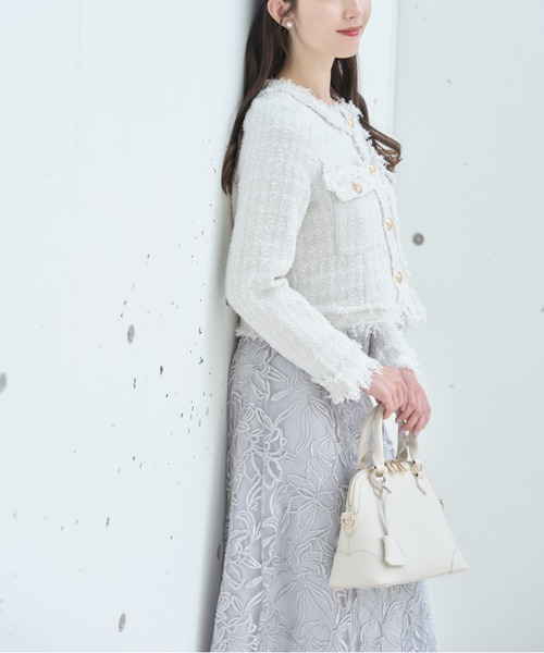 「tocco closet」 ツイードジャケット M サックスブルー レディース_画像3