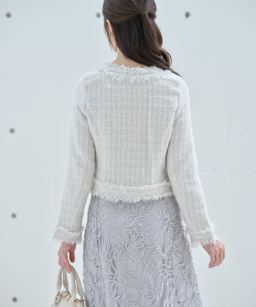 「tocco closet」 ツイードジャケット M サックスブルー レディース_画像5