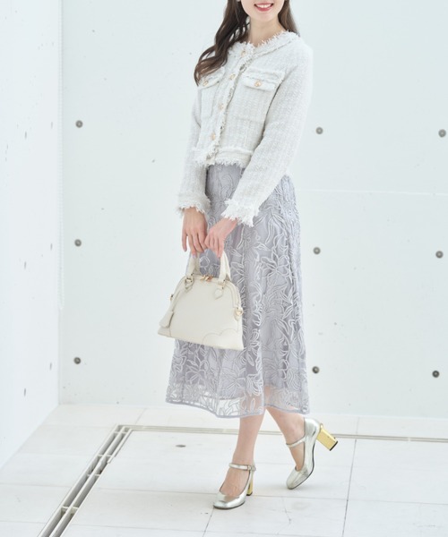 「tocco closet」 ツイードジャケット M サックスブルー レディース_画像6