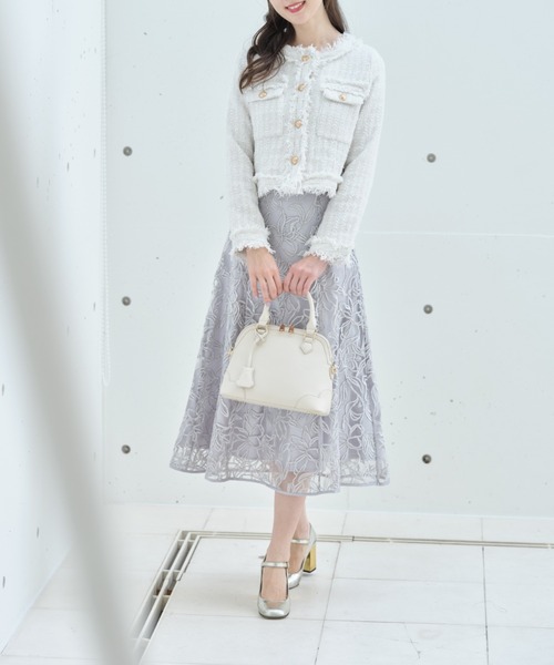 「tocco closet」 ツイードジャケット M サックスブルー レディース_画像7
