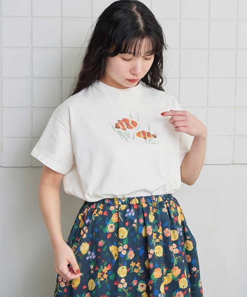 週末セール！定価24,200円 アトリエドゥサボン さんかくパッチワークPr l'atelier du savon（アトリエドゥサボン） tシャツ 半袖 _海の生き物