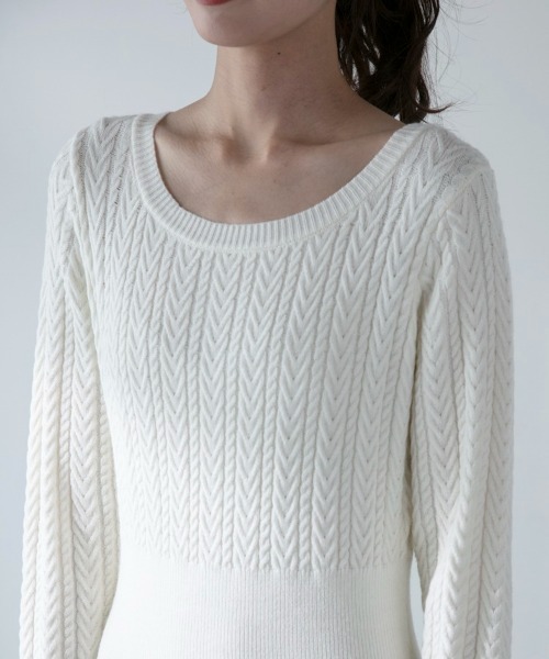 「M.deux」 ニットワンピース MEDIUM ブラック レディース_画像8