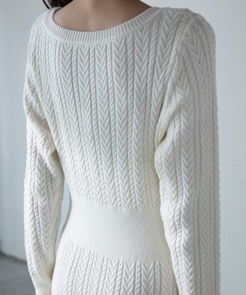 「M.deux」 ニットワンピース MEDIUM ブラック レディース_画像9