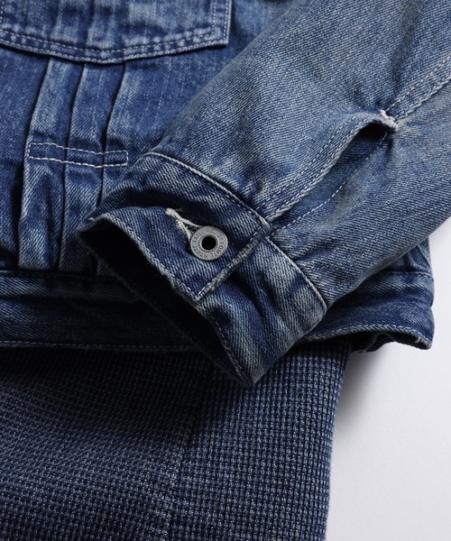 デニムジャケット gジャン FDMTL/ファンダメンタル/PLEATS LAPEL JACKET 3YR WASH メンズ レディースの画像