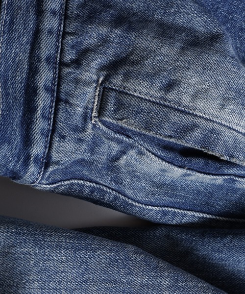デニムジャケット gジャン FDMTL/ファンダメンタル/PLEATS LAPEL JACKET 3YR WASH メンズ レディースの画像