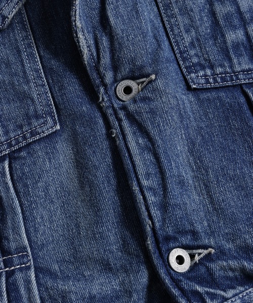 デニムジャケット gジャン FDMTL/ファンダメンタル/PLEATS LAPEL JACKET 3YR WASH メンズ レディースの画像