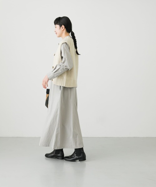 「かぐれ」 ニットベスト FREE グレー レディース_画像6