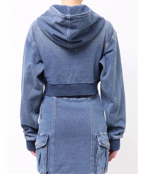 GYDA（ジェイダ） パーカー gradation bijouカットデニムパーカー