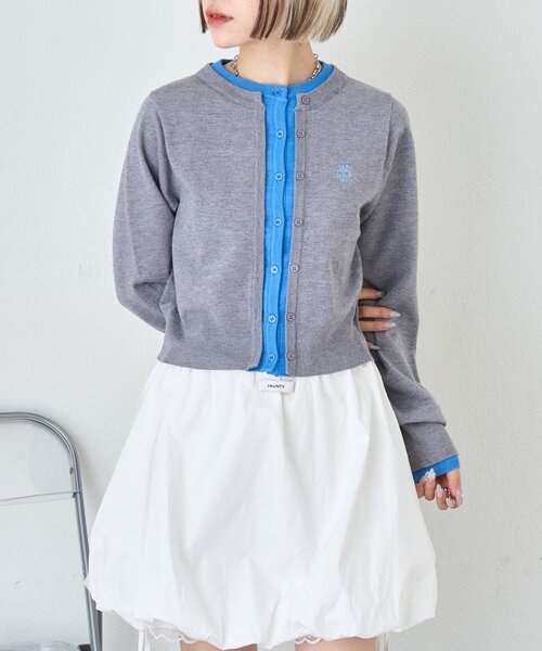 「w closet」 ニットカーディガン FREE ネイビー レディース_画像2