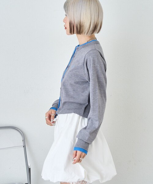 「w closet」 ニットカーディガン FREE ネイビー レディース_画像4
