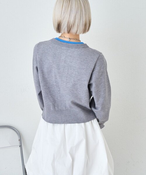 「w closet」 ニットカーディガン FREE ネイビー レディース_画像5