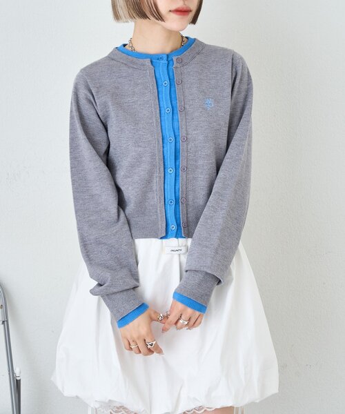 「w closet」 ニットカーディガン FREE ネイビー レディース_画像7