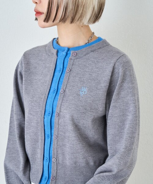 「w closet」 ニットカーディガン FREE ネイビー レディース_画像8