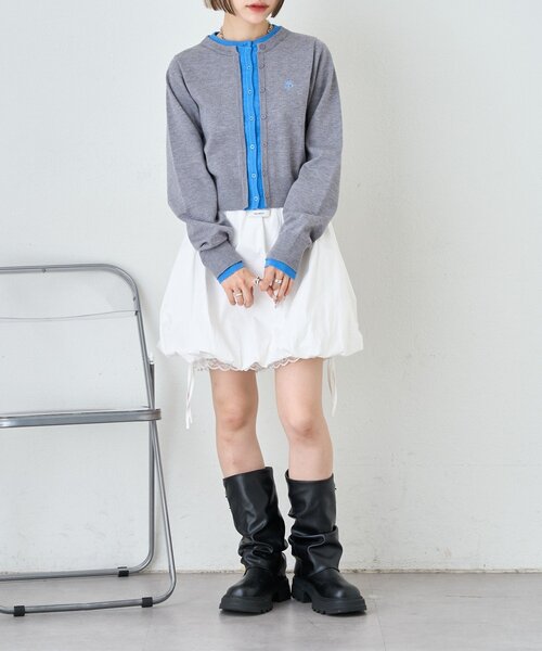 「w closet」 ニットカーディガン FREE ネイビー レディース_画像9
