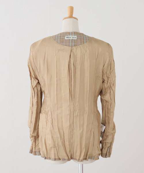 コート アウター RECTO/レクト CLINKLE VINTAGE CHECK JACKET (CAMEL) ジャケット RW26SWJK006CMの画像