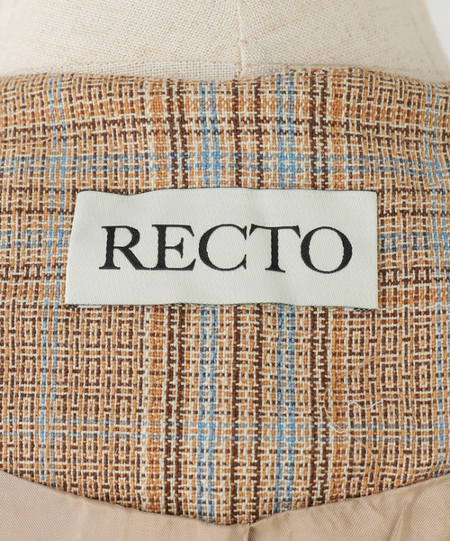 コート アウター RECTO/レクト CLINKLE VINTAGE CHECK JACKET (CAMEL) ジャケット RW26SWJK006CMの画像