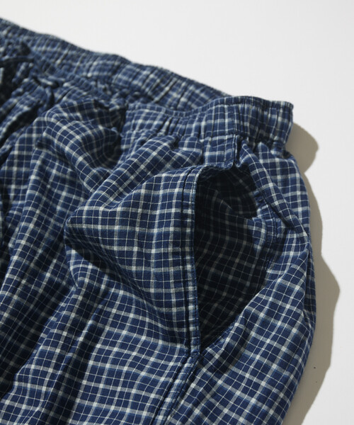 CAHLUMN（カウラム） パンツ Indigo Madras Check Easy Pant メンズ