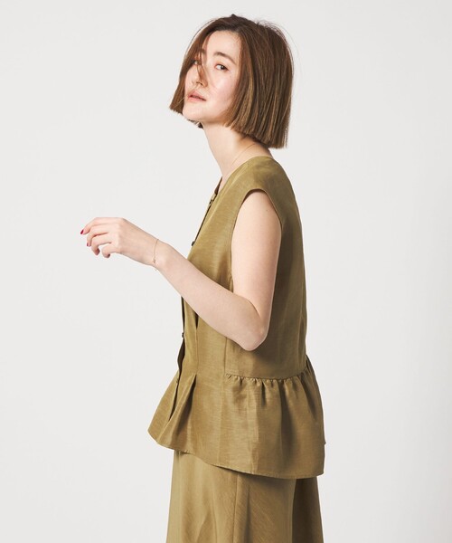 ブラウス シャツ 「conte」フリル ノースリーブブラウス レディースの画像