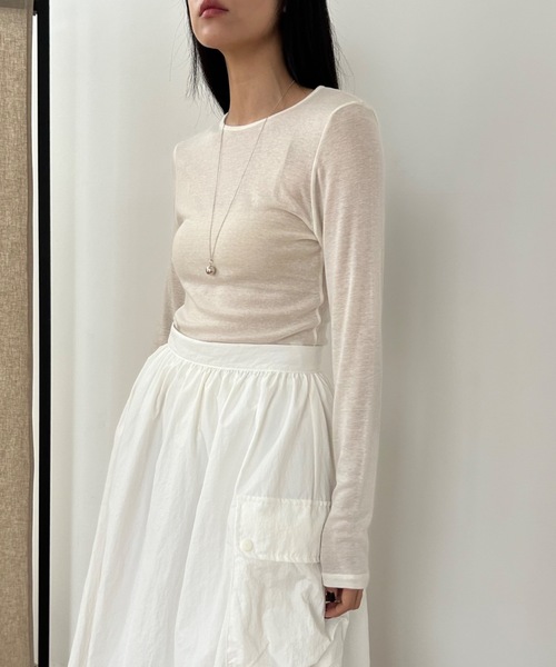 「Didot.showroom」 長袖カットソー FREE グレー レディース_画像3
