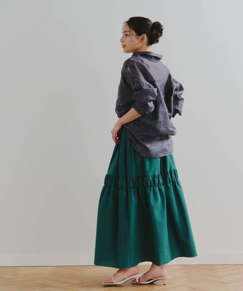 「Droite lautreamont」 長袖シャツ M チャコールグレー レディース_画像3