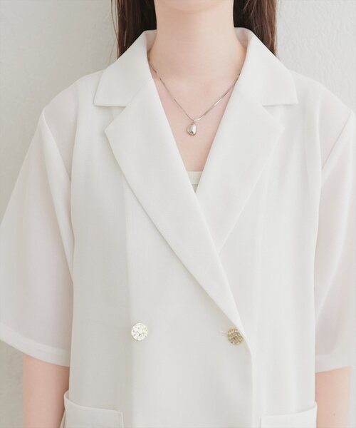 natural couture ジャケット テーラードジャケット メッシュWテーラー 