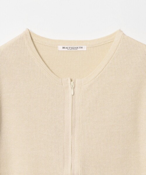 BEAUTY＆YOUTH UNITED ARROWS カーディガン 夏 半袖 コットン ジップ