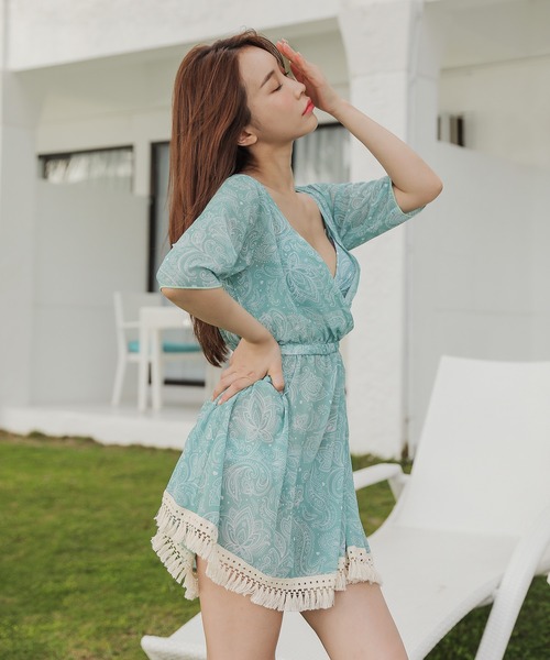 Lace Ladies（レースレディース） 水着 フリンジ付きワンピース ビキニ