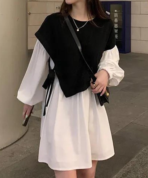 ワンピース レディース レイヤード仕立てのサイドリボンニットベストワンピ Zozotown Paypayモール店 通販 Paypayモール