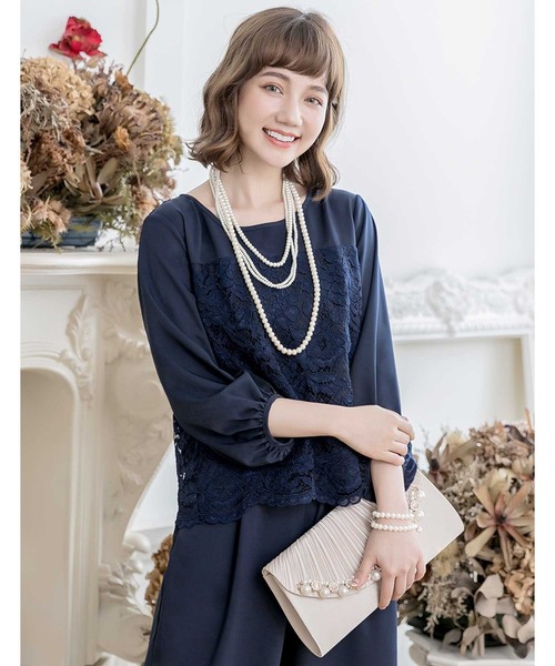 パンツドレス サンドグリーン Lサイズ セットアップパンツドレス(ネイビー)SR3-295NA-L | パーティ