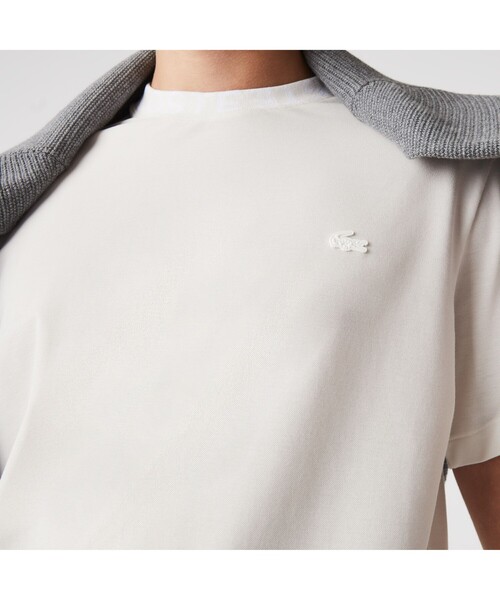 【LACOSTE】ウルトラライト ジャカードネック ピケ Tシャツ LACOSTE tシャツ ウルトラライトピケロゴネックTシャツ メンズ