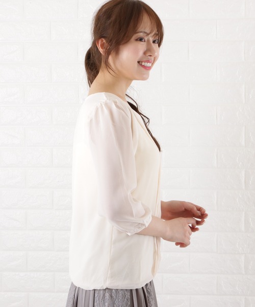 Lace Ladies（レースレディース） ブラウス シャツ 七分袖 シフォン