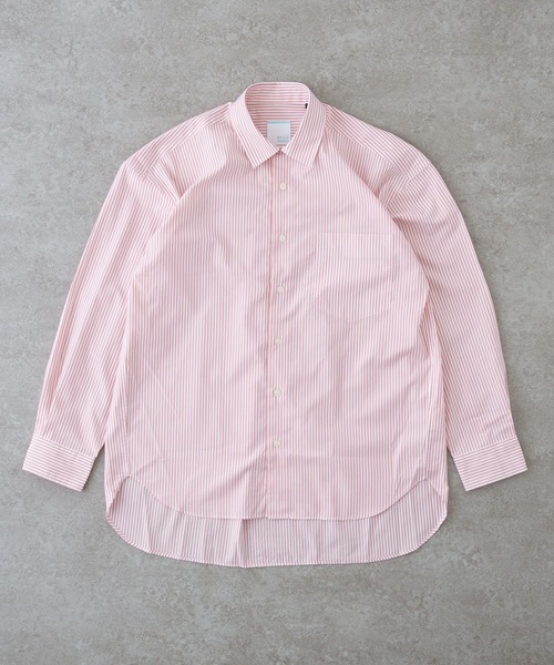BRICK＆SONS シャツ リラックスバックプリーツシャツ「コーラル