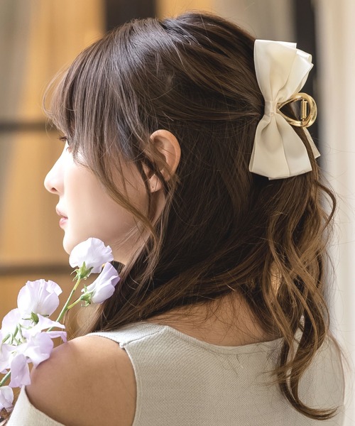 ●ヘアリボン Julia Boutique ヘアクリップ リボン付きバンスクリップ/23106