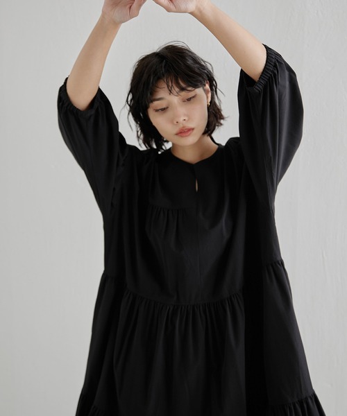 ワンピース アシメティアードワンピース【SUM1 STYLE（スミスタイル)】 アシメティアードワンピース SUM1 STYLE スミスタイル ear