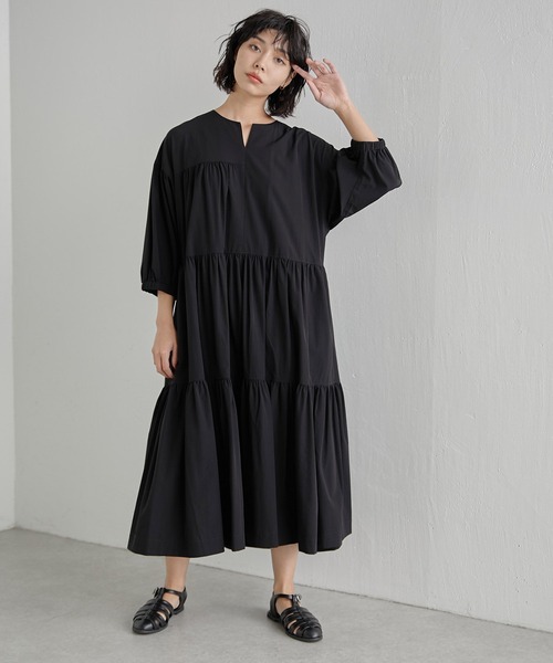 ワンピース アシメティアードワンピース【SUM1 STYLE（スミスタイル)】 アシメティアードワンピース SUM1 STYLE スミスタイル ear