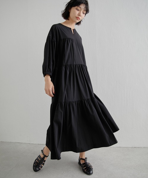 ワンピース アシメティアードワンピース【SUM1 STYLE（スミスタイル)】 アシメティアードワンピース SUM1 STYLE スミスタイル ear