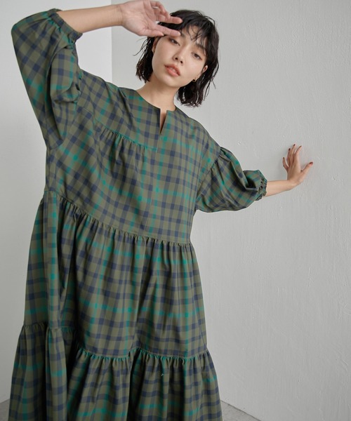 ワンピース アシメティアードワンピース【SUM1 STYLE（スミスタイル)】 アシメティアードワンピース SUM1 STYLE スミスタイル ear